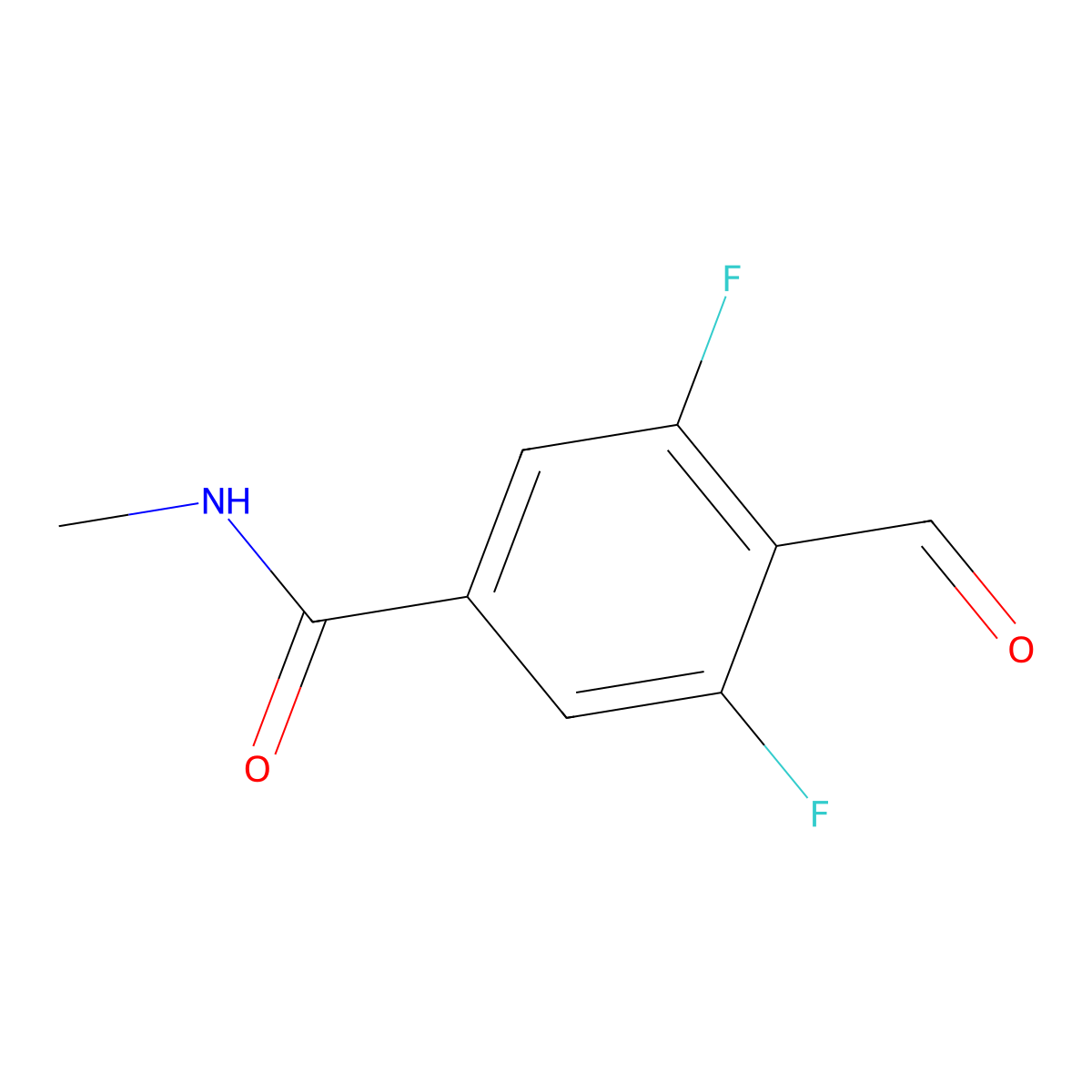 3,5-difluoro-4-formyl-N-methylbenzamide molecular structure, CAS 1308849-85-5