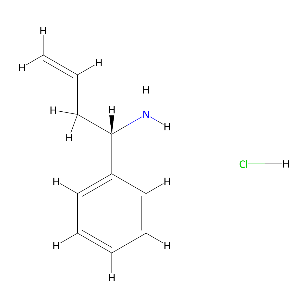 (1S)-1-phenylbut-3-en-1-amine hydrochloride molecular structure, CAS 130887-64-8