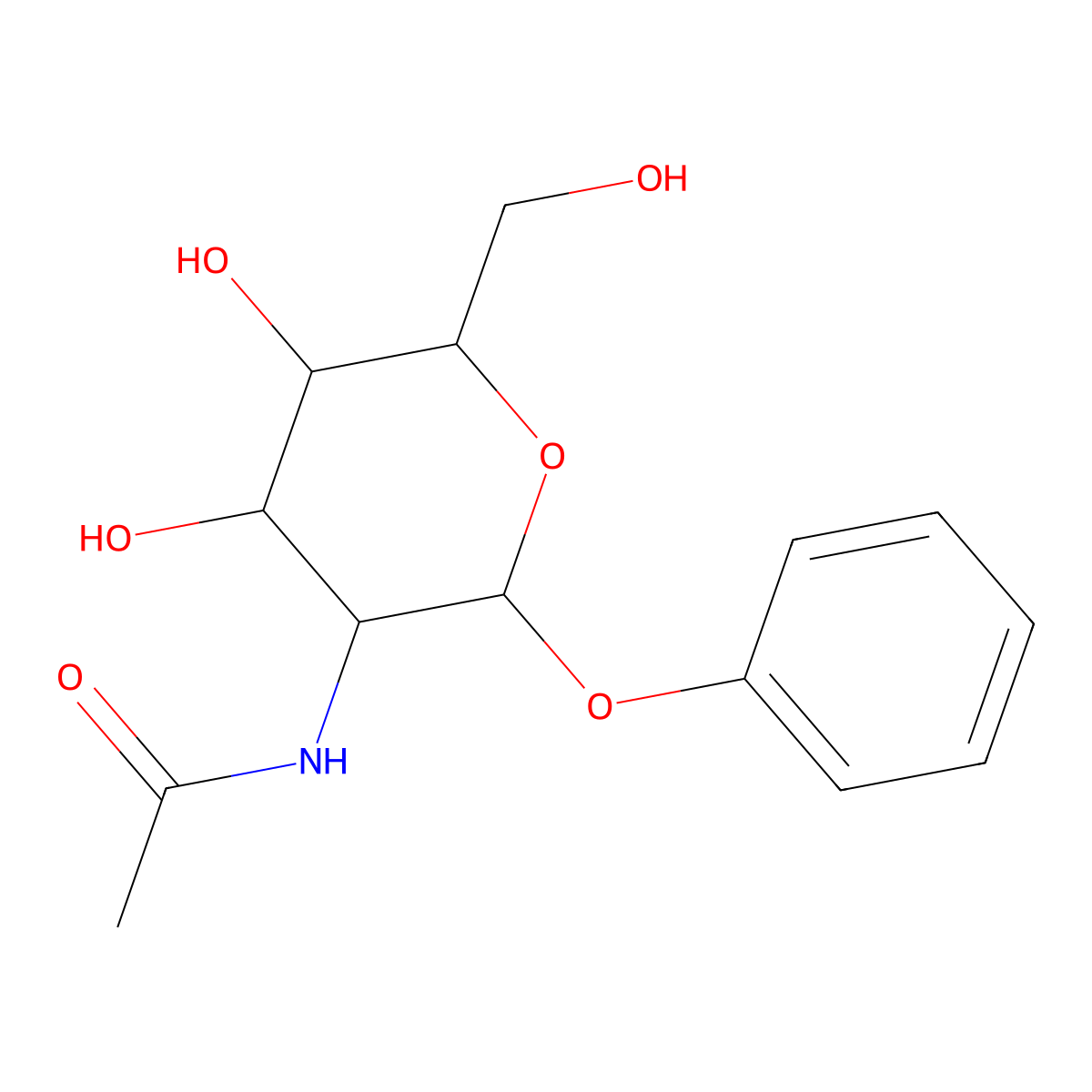 Phenyl N-acetyl-alpha-D-galactosaminide molecular structure, CAS 13089-18-4
