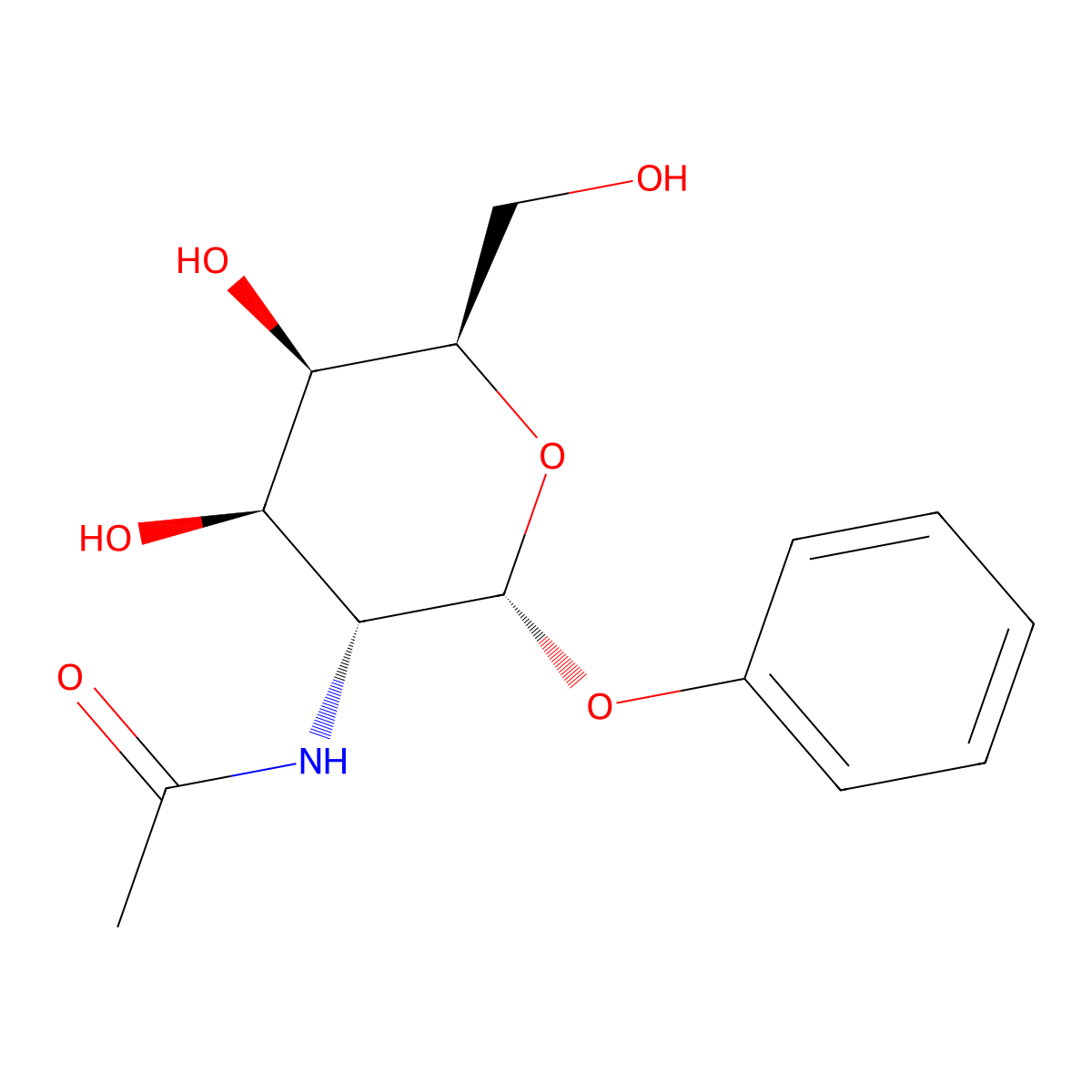 Phenyl N-acetyl-alpha-D-galactosaminide molecular structure, CAS 13089-18-4