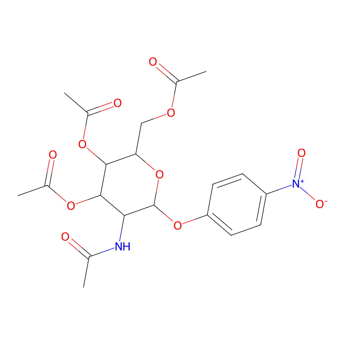 4-Nitrophenyl 2-acetamido-3,4,6-tri-O-acetyl-2-deoxy-alpha-D-glucopyranoside molecular structure, CAS 13089-23-1