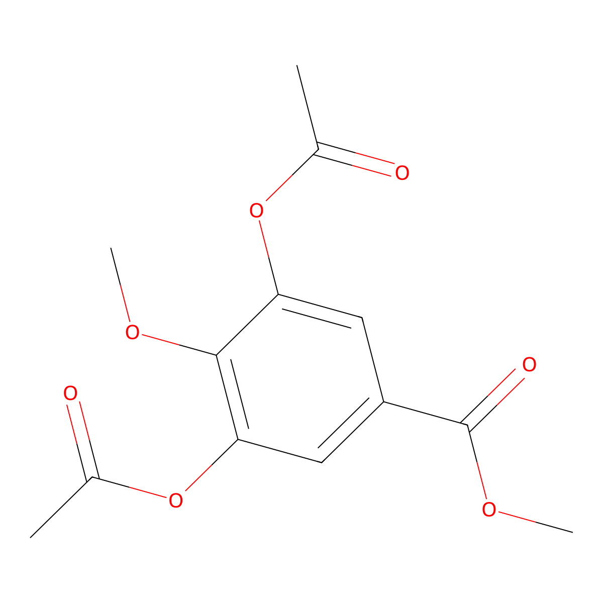 Benzoic acid, 3,5-bis(acetyloxy)-4-methoxy-, methyl ester molecular structure, CAS 13089-97-9