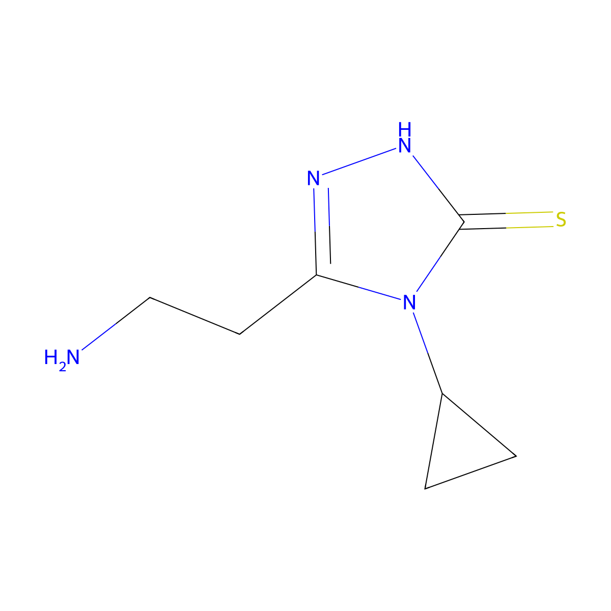 5-(2-Aminoethyl)-4-cyclopropyl-4H-1,2,4-triazole-3-thiol molecular structure, CAS 1308910-96-4
