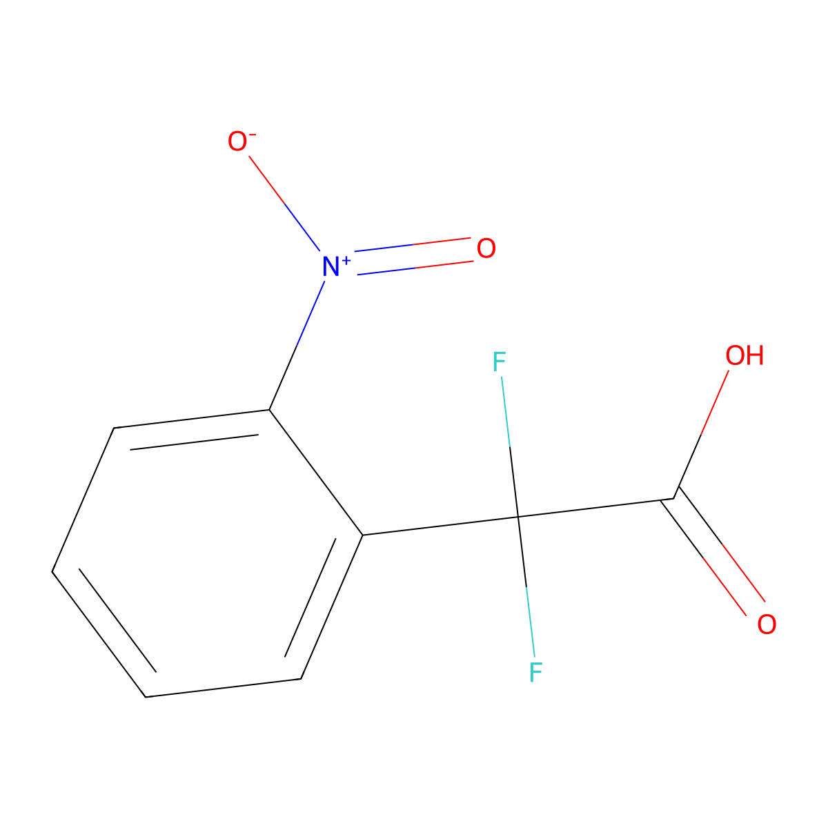 2,2-Difluoro-2-(2-nitrophenyl)acetic acid molecular structure, CAS 1308915-13-0