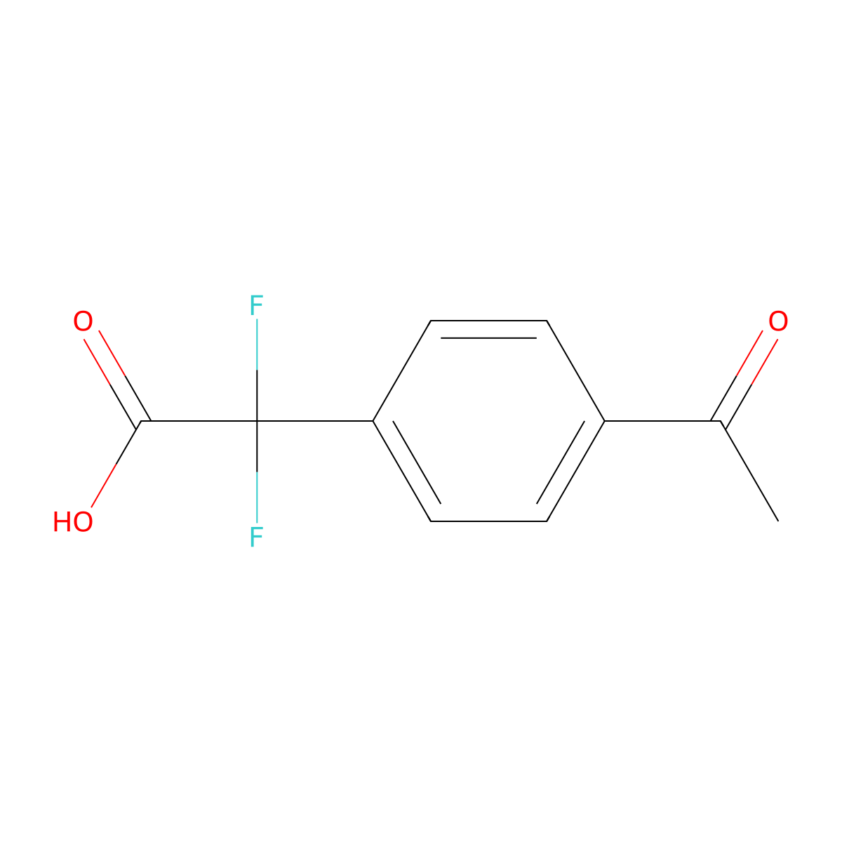 2-(4-Acetylphenyl)-2,2-difluoroacetic acid molecular structure, CAS 1308915-16-3