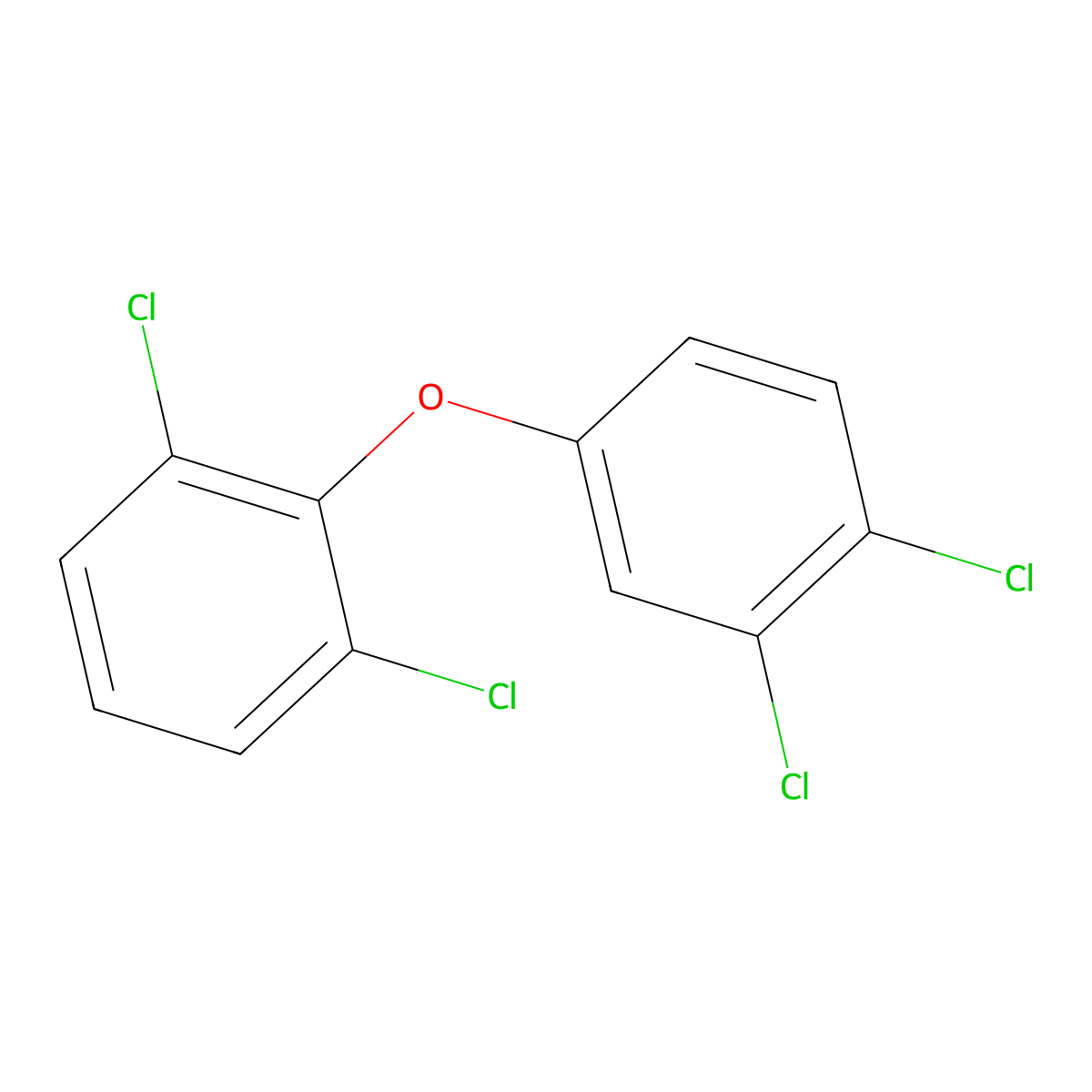 2,3',4',6-Tetrachlorodiphenyl ether molecular structure, CAS 130892-66-9