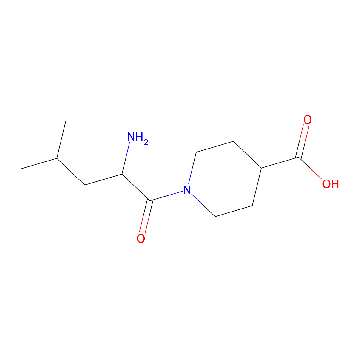 1-[(2S)-2-amino-4-methylpentanoyl]piperidine-4-carboxylic acid molecular structure, CAS 1308930-89-3