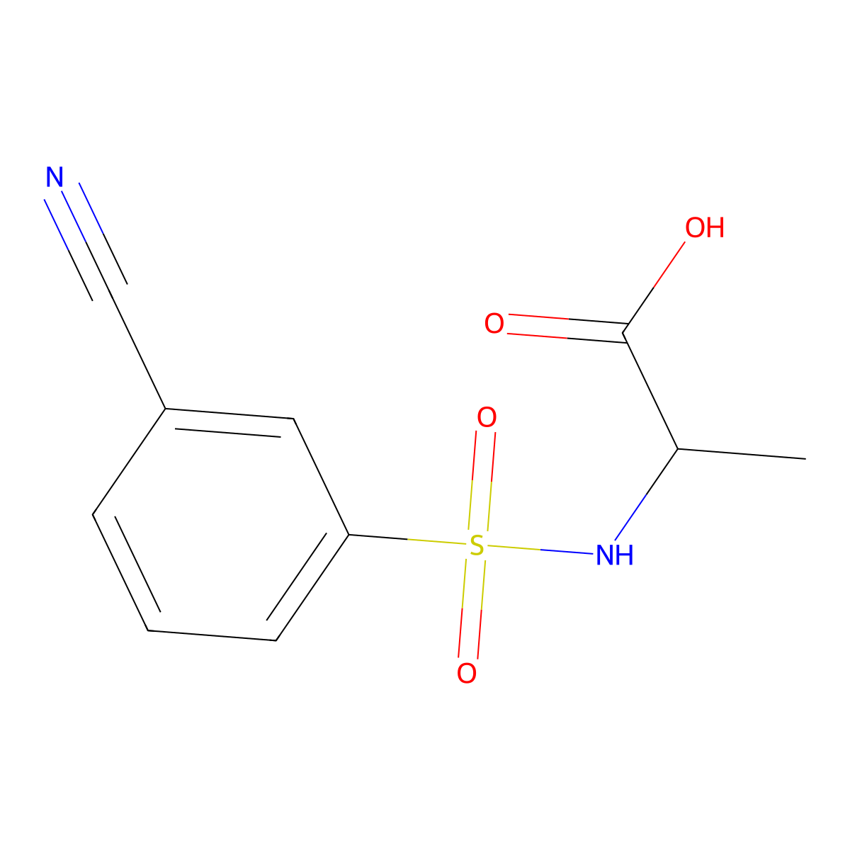 2-(3-Cyanobenzenesulfonamido)propanoic acid molecular structure, CAS 1308940-17-1