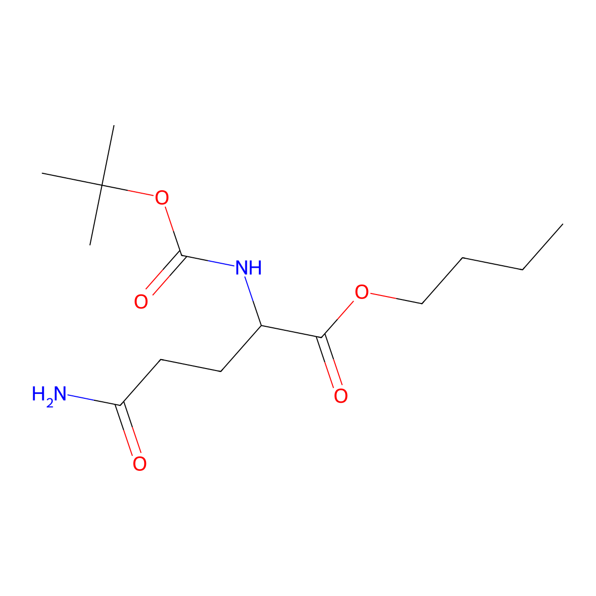 butyl (2S)-2-{[(tert-butoxy)carbonyl]amino}-4-carbamoylbutanoate molecular structure, CAS 1308958-08-8