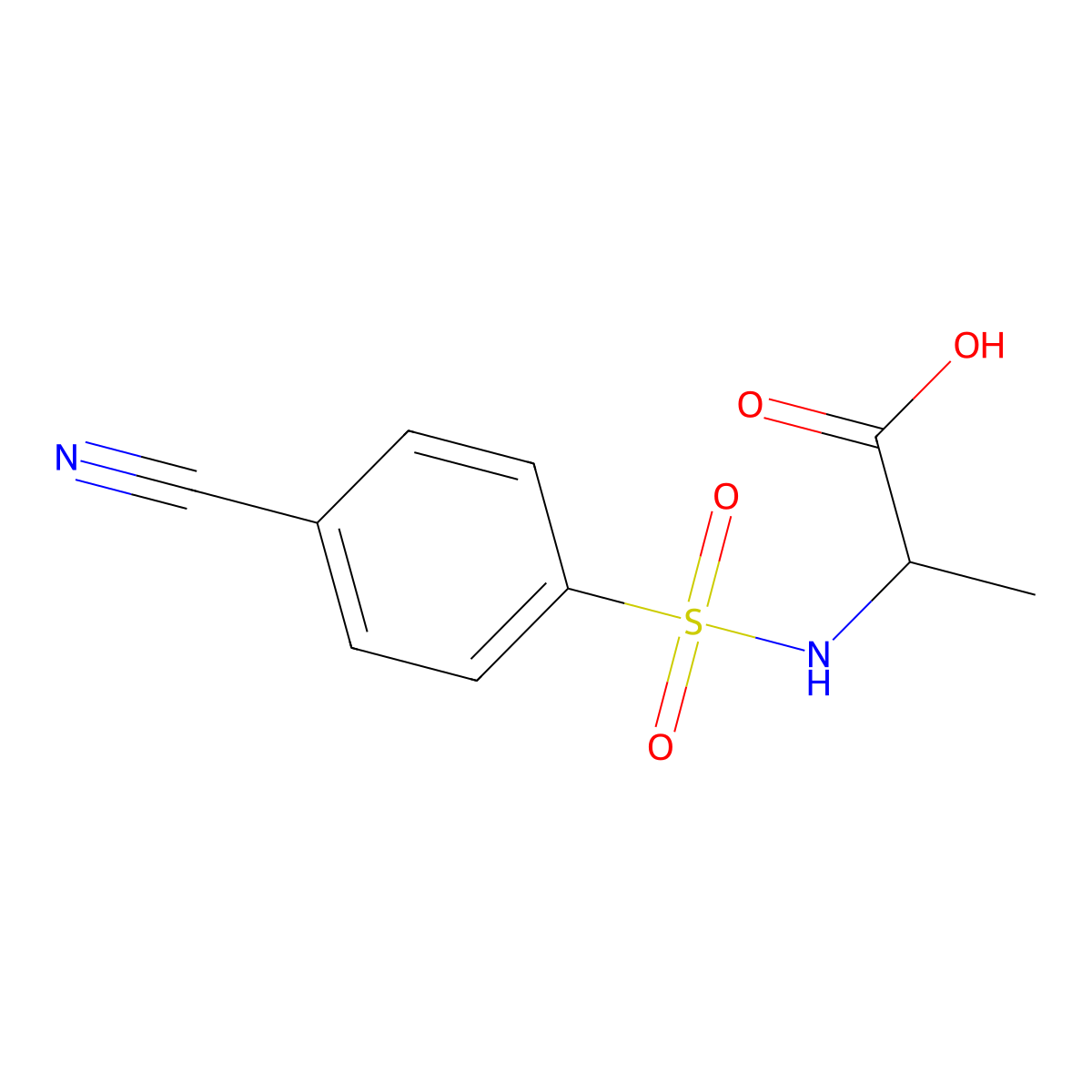 2-(4-Cyanobenzenesulfonamido)propanoic acid molecular structure, CAS 1308963-00-9