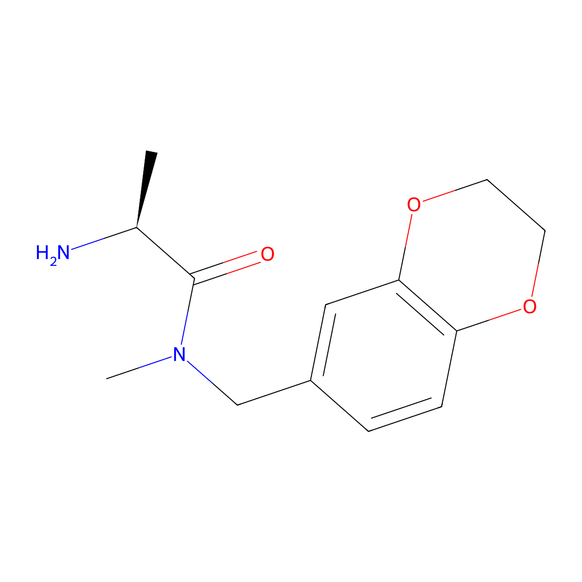 (S)-2-Amino-N-(2,3-dihydro-benzo[1,4]dioxin-6-ylmethyl)-N-methyl-propionamide molecular structure, CAS 1308967-38-5