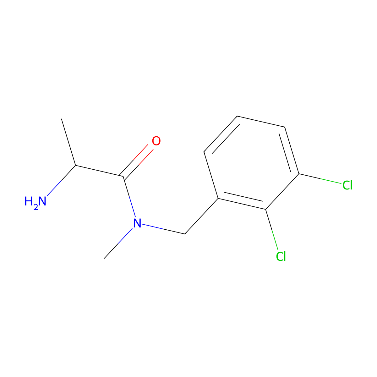 (S)-2-Amino-N-(2,3-dichloro-benzyl)-N-methyl-propionamide molecular structure, CAS 1308968-69-5