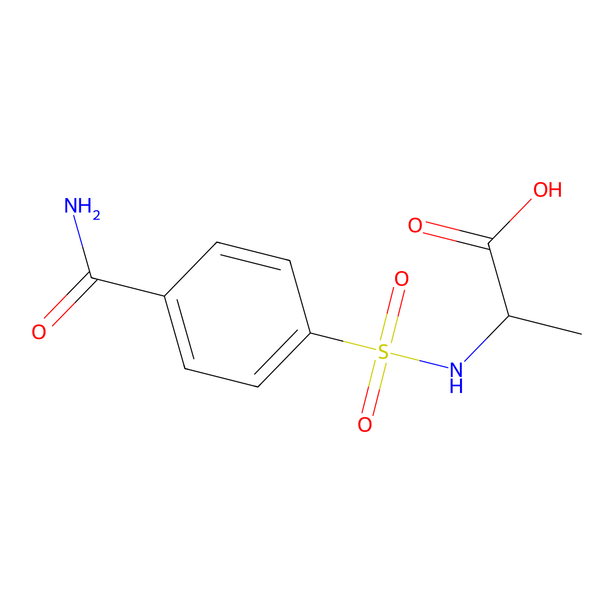 2-(4-Carbamoylbenzenesulfonamido)propanoic acid molecular structure, CAS 1308973-59-2