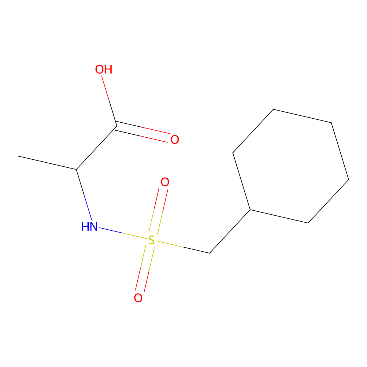 (2R)-2-cyclohexylmethanesulfonamidopropanoic acid molecular structure, CAS 1308979-76-1