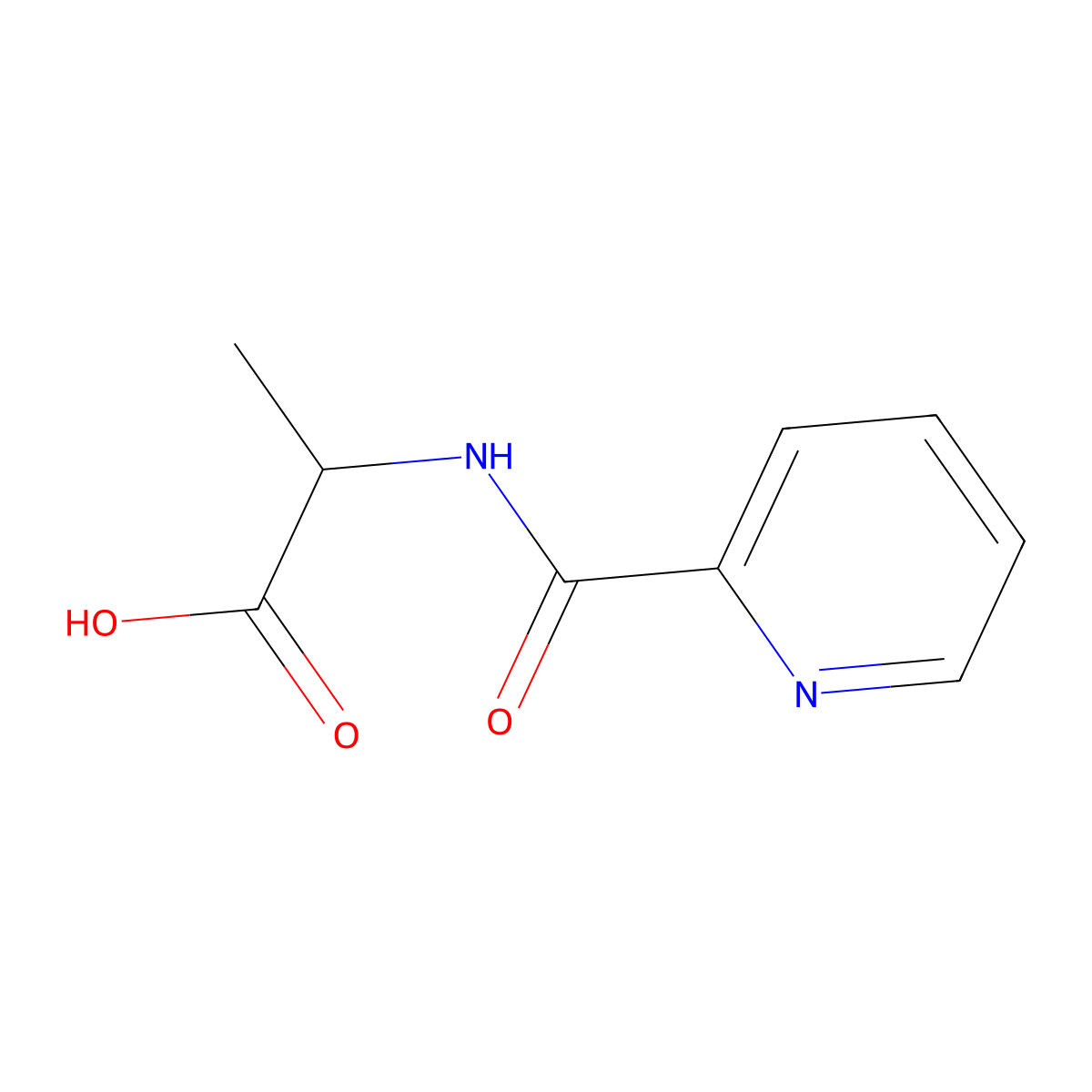(2R)-2-[(Pyridin-2-ylcarbonyl)amino]propanoic acid molecular structure, CAS 1308987-96-3