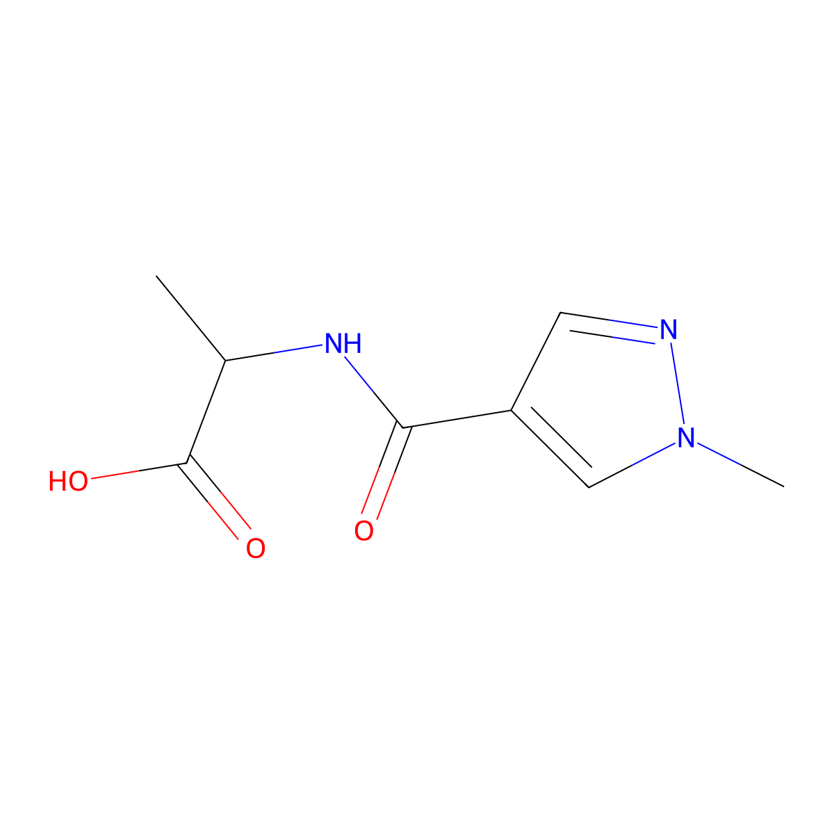 2-[(1-methyl-1H-pyrazol-4-yl)formamido]propanoic acid molecular structure, CAS 1308994-37-7