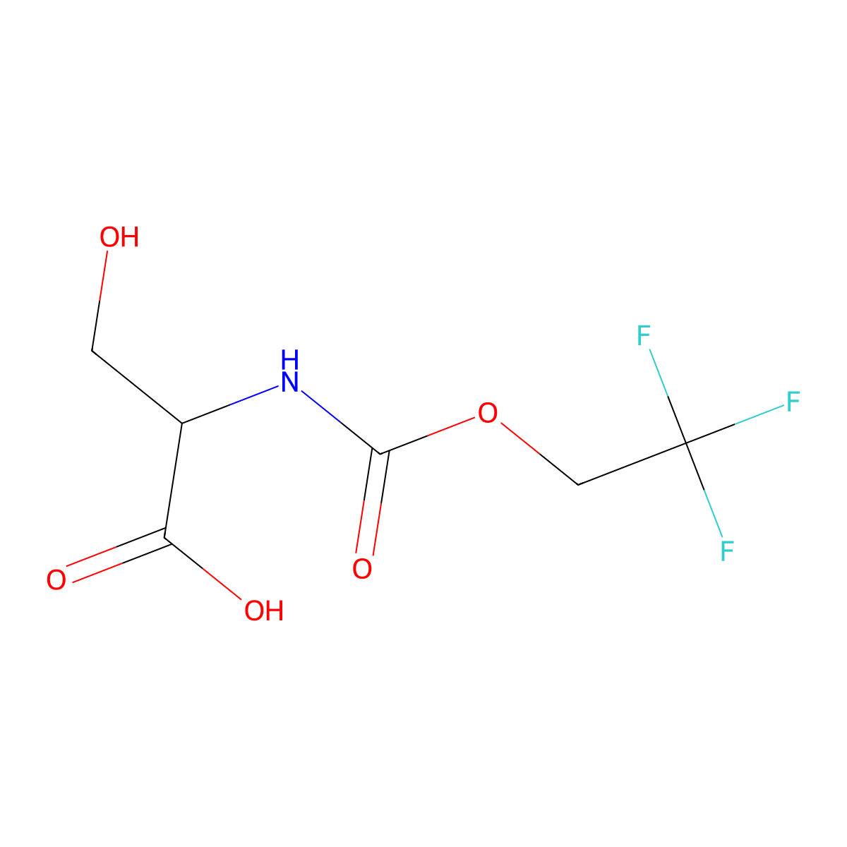 (2S)-3-Hydroxy-2-{[(2,2,2-trifluoroethoxy)carbonyl]amino}propanoic acid molecular structure, CAS 1308999-41-8