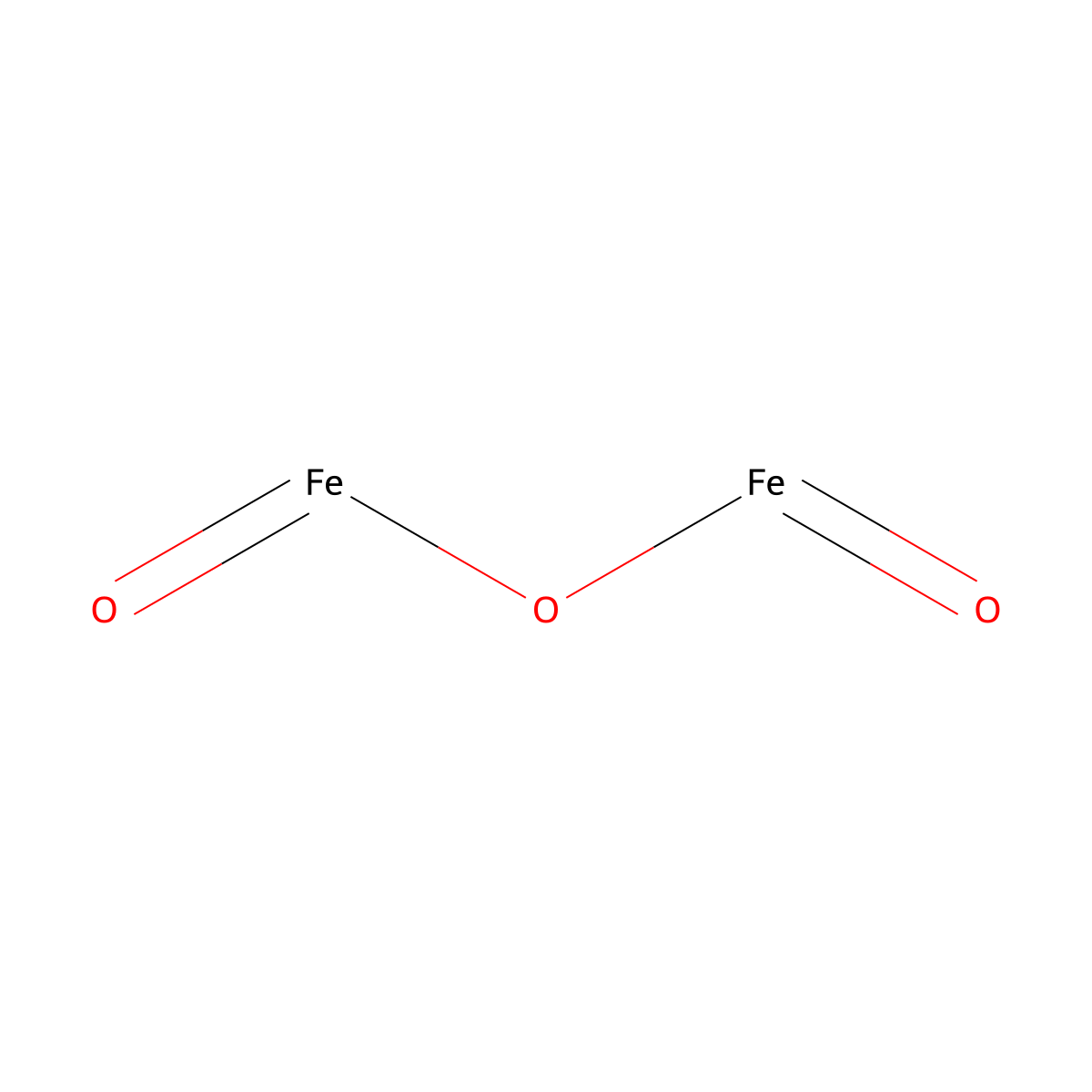 Iron(III) oxide , Iron(III) oxide molecular structure, CAS 1309-37-1