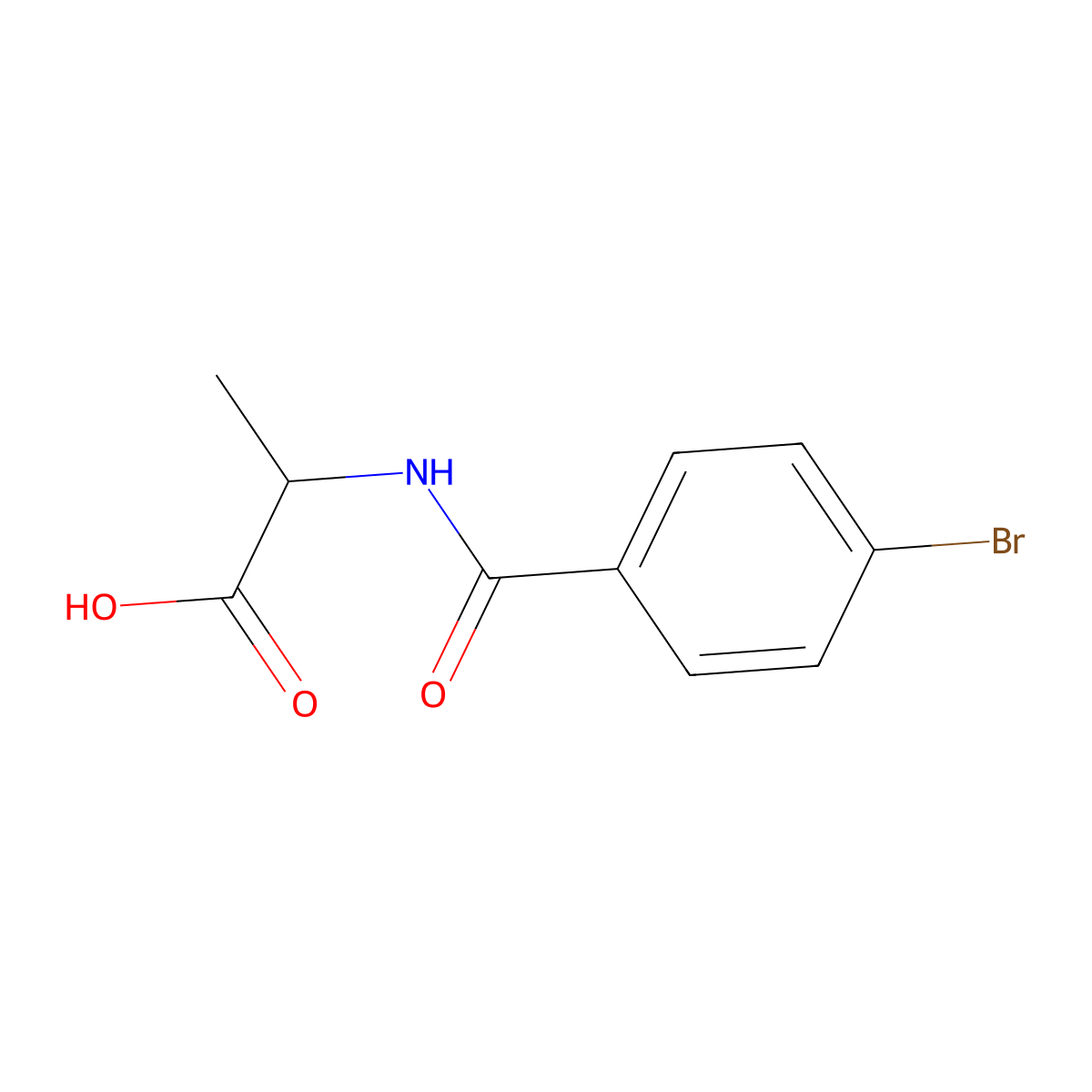 (2R)-2-[(4-bromophenyl)formamido]propanoicacid molecular structure, CAS 1309001-51-1