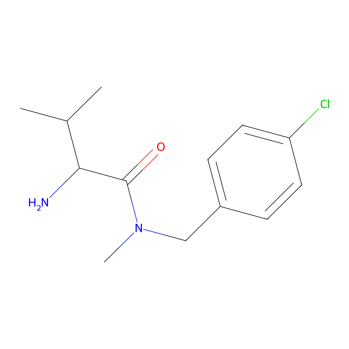 (S)-2-Amino-N-(4-chloro-benzyl)-3,N-dimethyl-butyramide molecular structure, CAS 1309014-17-2