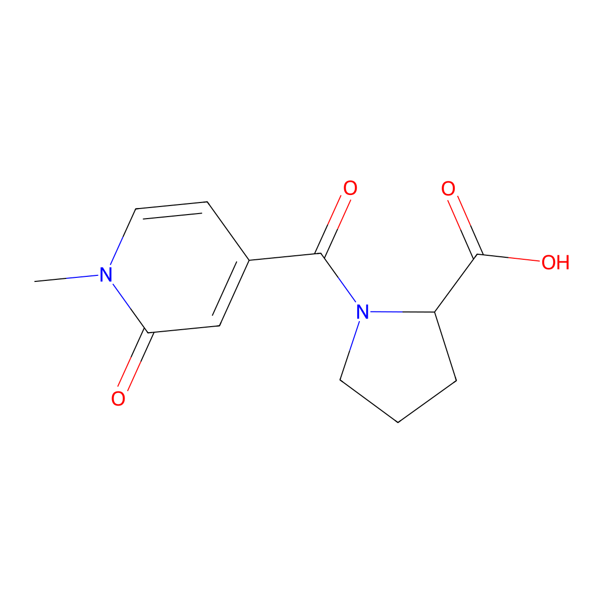 (2S)-1-(1-methyl-2-oxo-1,2-dihydropyridine-4-carbonyl)pyrrolidine-2-carboxylic acid molecular structure, CAS 1309019-70-2