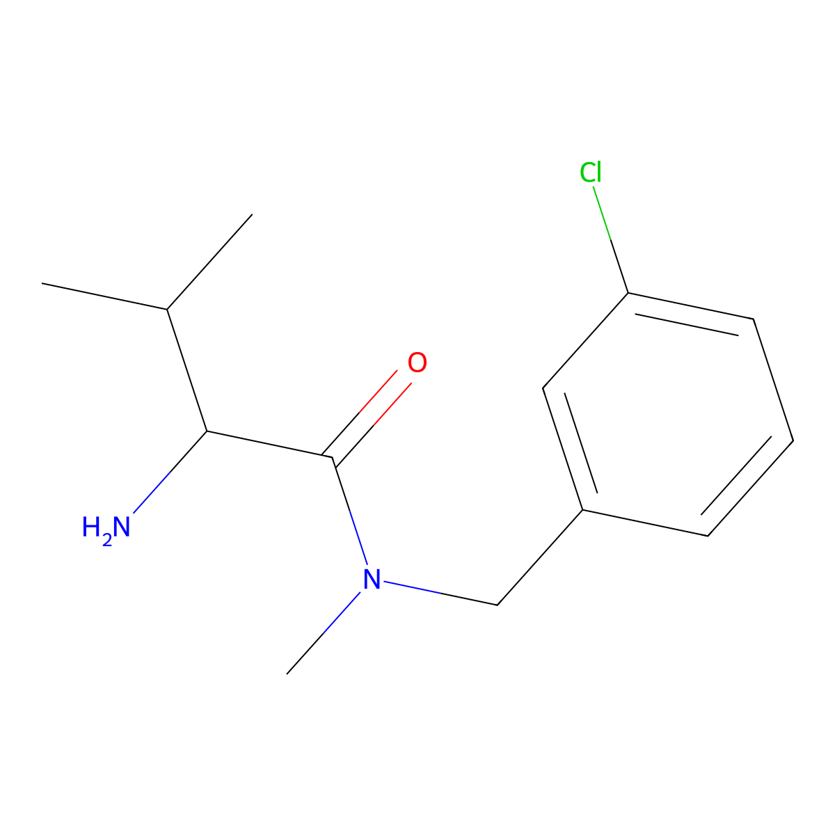 (S)-2-Amino-N-(3-chloro-benzyl)-3,N-dimethyl-butyramide molecular structure, CAS 1309023-60-6