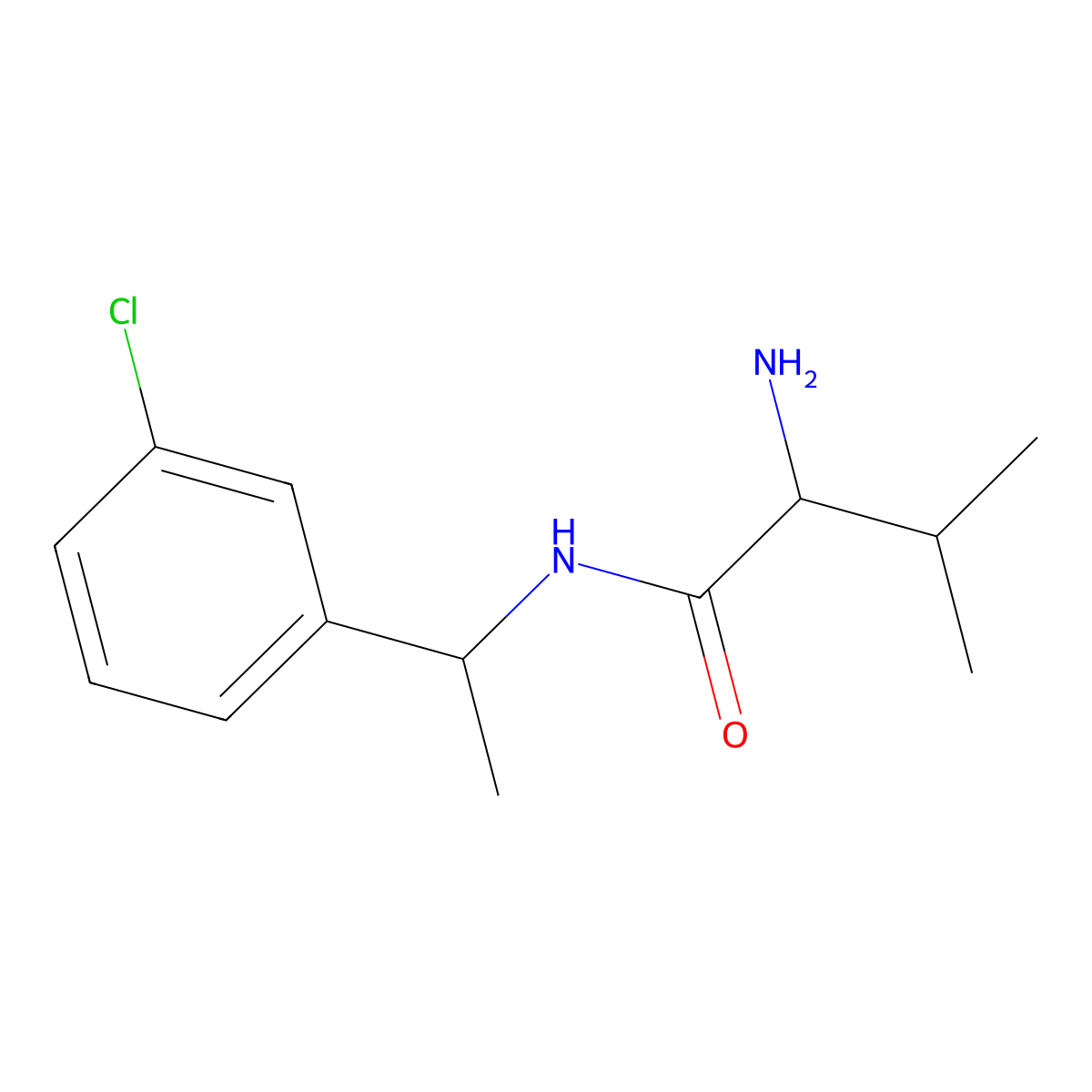 2-Amino-N-((S)-1-(3-chlorophenyl)ethyl)-3-methylbutanamide molecular structure, CAS 1309049-94-2