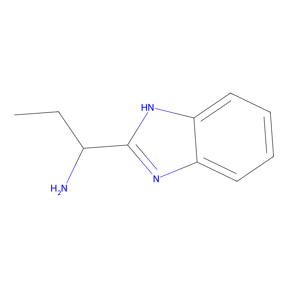 1-(1H-1,3-benzodiazol-2-yl)propan-1-amine molecular structure, CAS 130907-05-0