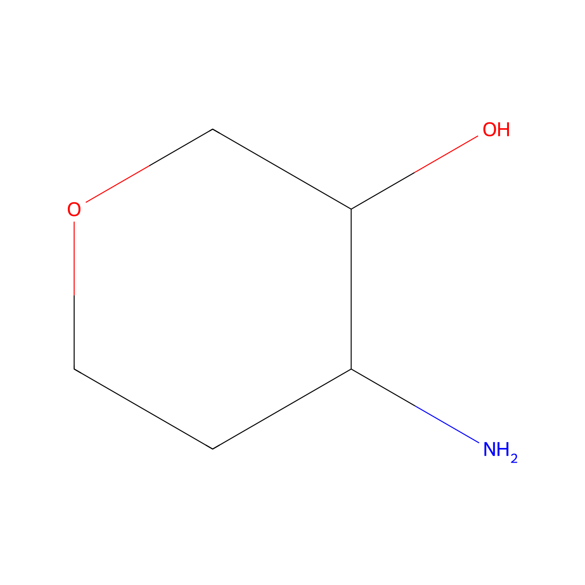 trans-4-Aminotetrahydropyran-3-ol molecular structure, CAS 1309081-53-5