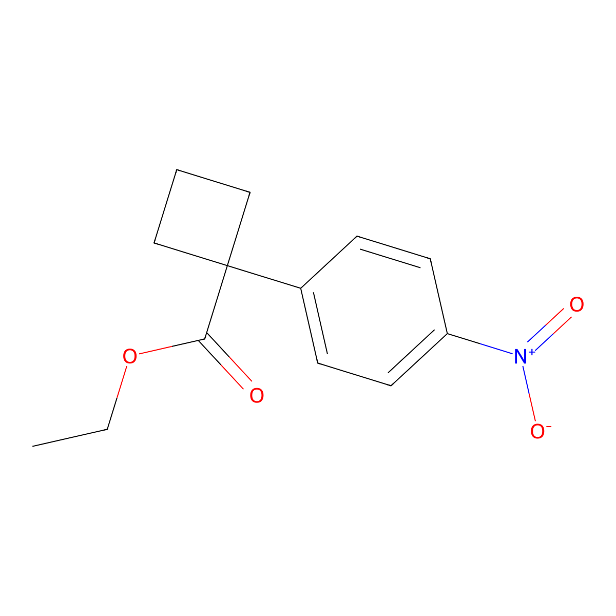 1-(4-Nitro-phenyl)-cyclobutanecarboxylic acid ethyl ester molecular structure, CAS 1309089-14-2
