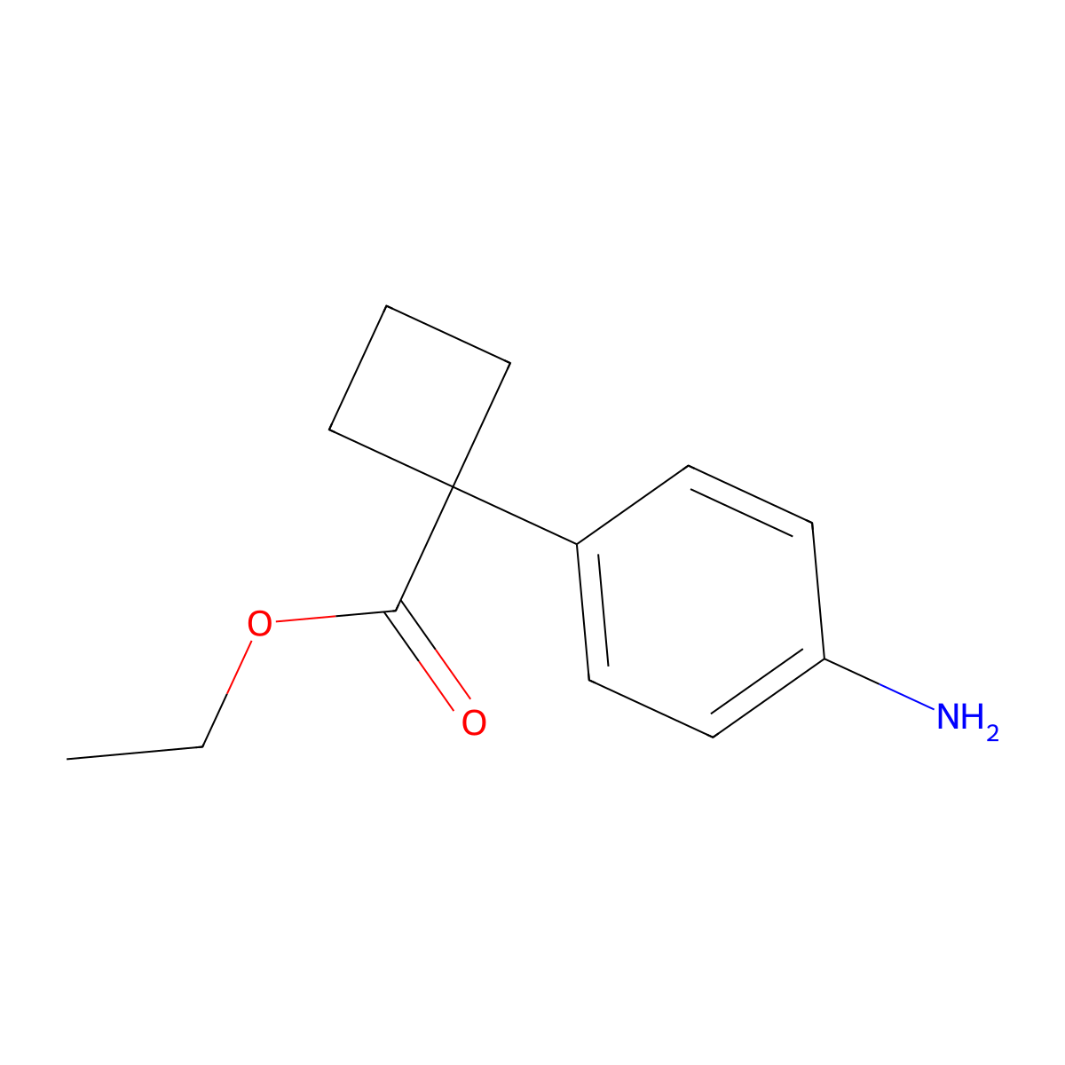 Ethyl 1-(4-aminophenyl)cyclobutanecarboxylate molecular structure, CAS 1309089-15-3