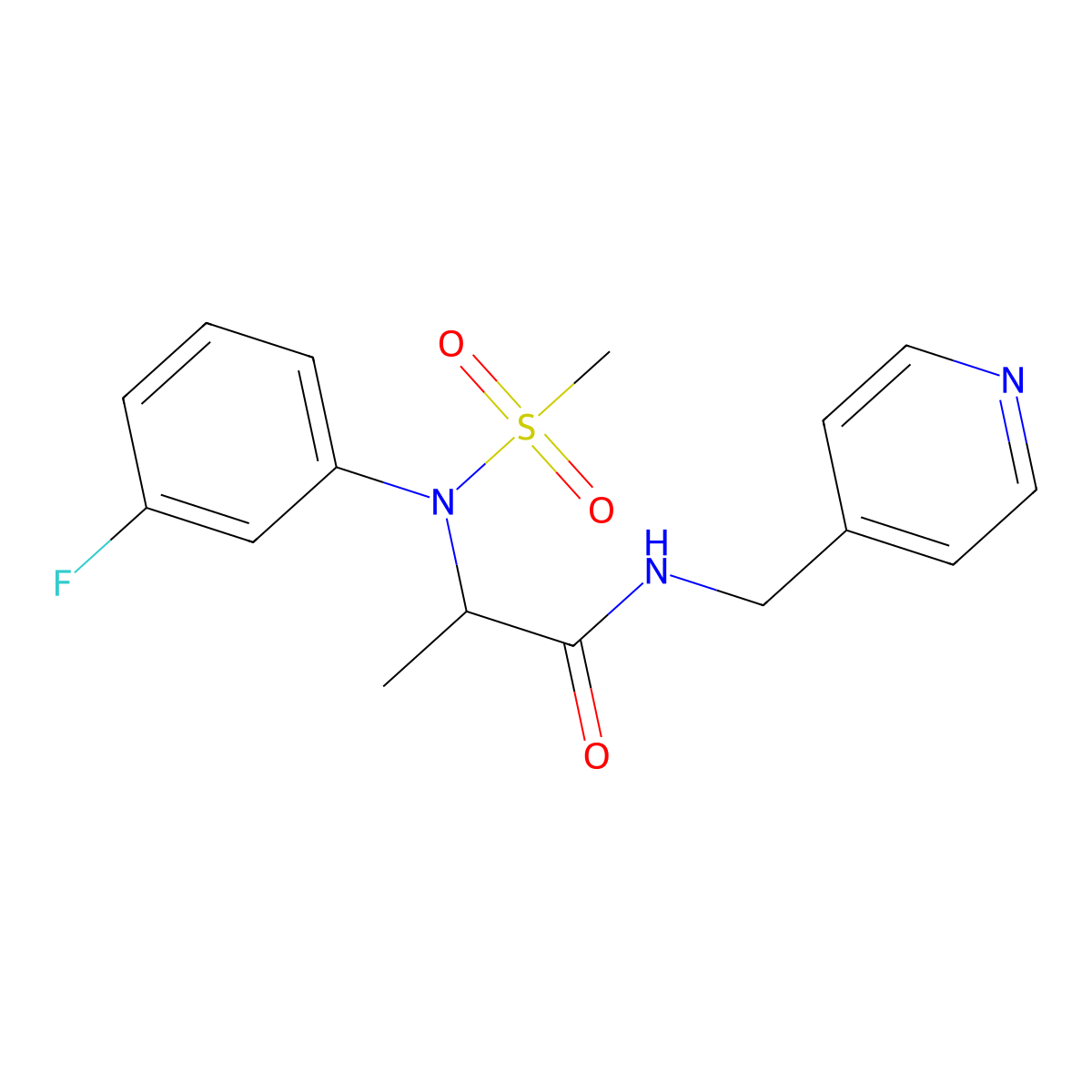 2-(3-fluoro-N-methylsulfonylanilino)-N-(pyridin-4-ylmethyl)propanamide molecular structure, CAS 1309090-50-3