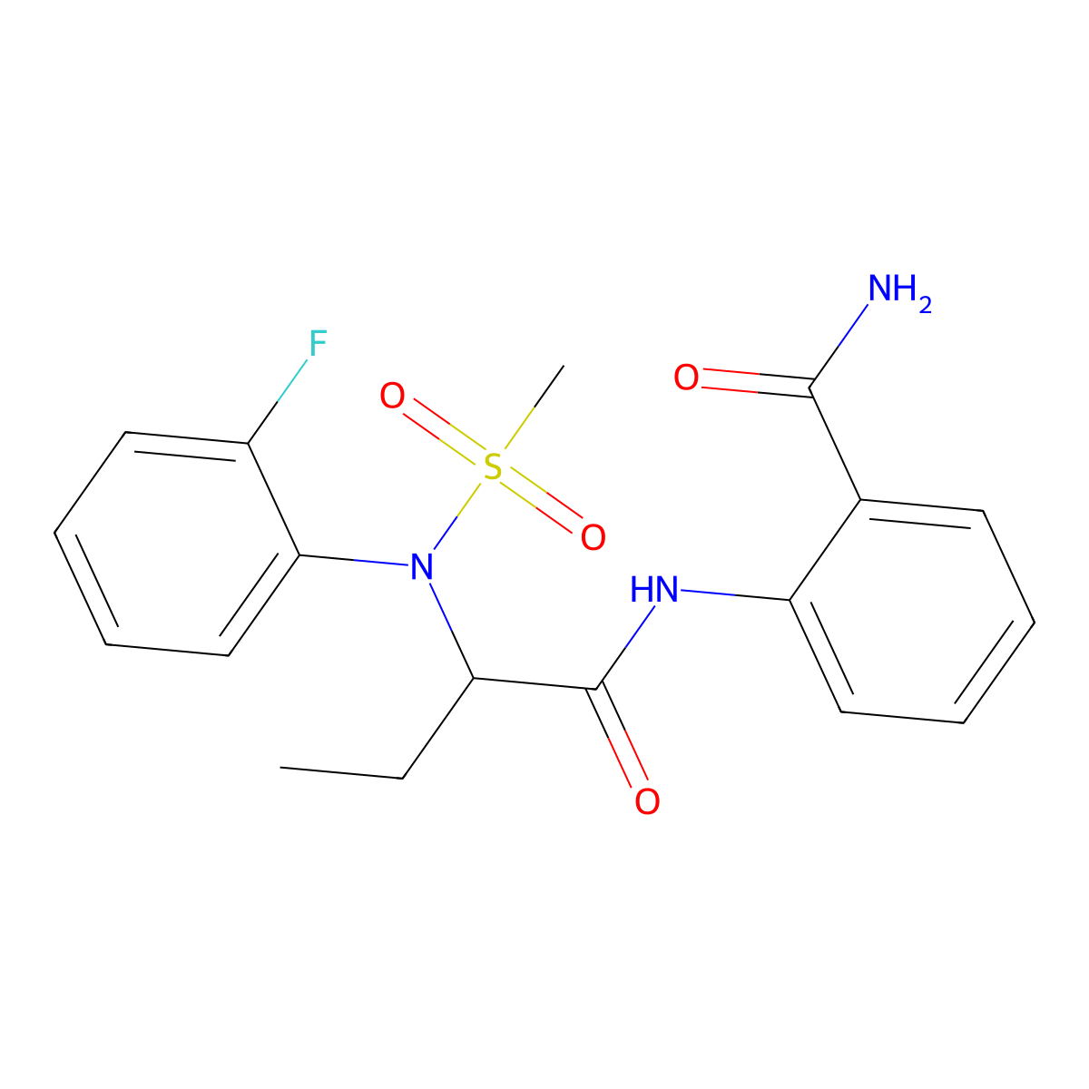 2-({2-[(2-Fluorophenyl)(methylsulfonyl)amino]butanoyl}amino)benzamide molecular structure, CAS 1309090-75-2