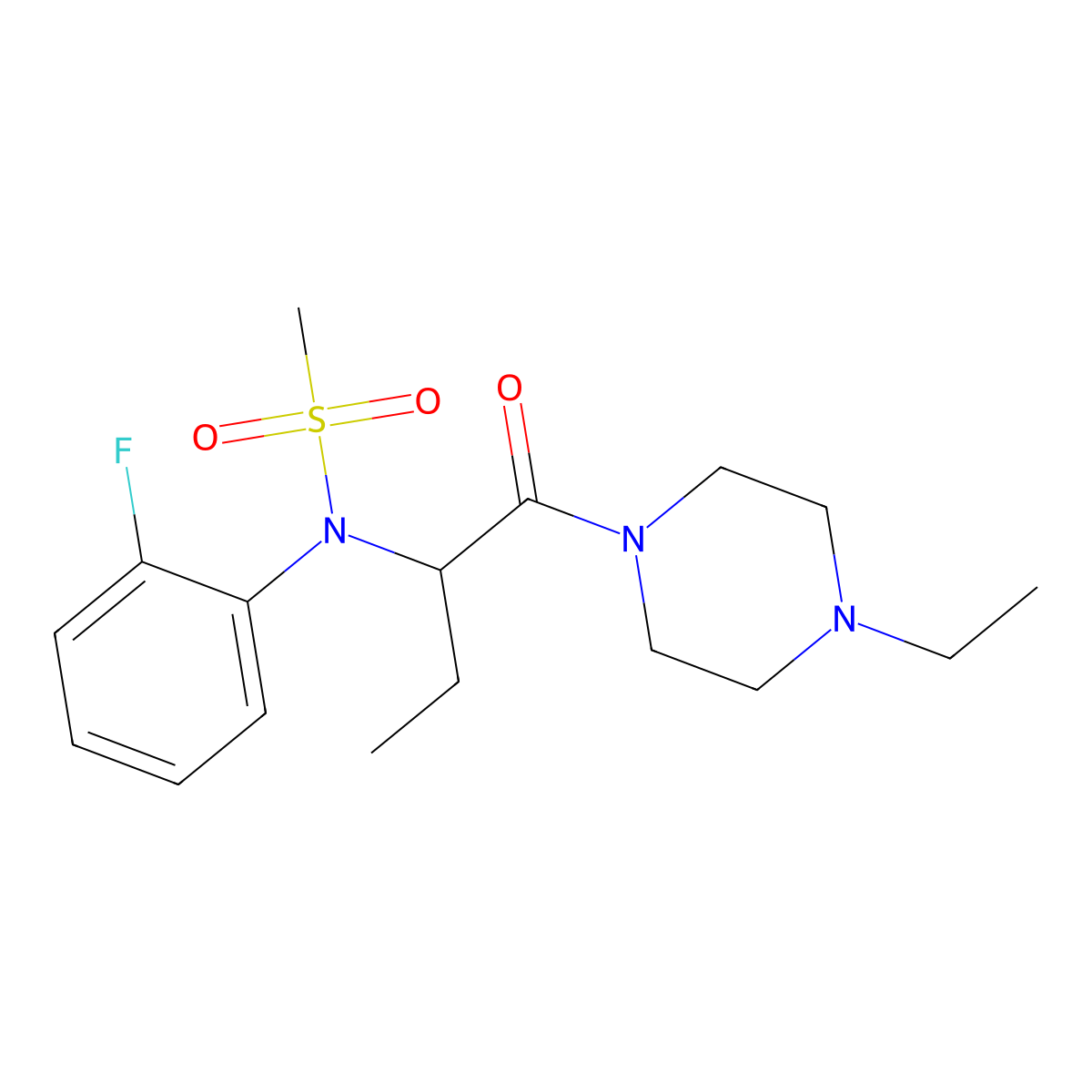 N-[1-(4-ethylpiperazin-1-yl)-1-oxobutan-2-yl]-N-(2-fluorophenyl)methanesulfonamide molecular structure, CAS 1309093-07-9