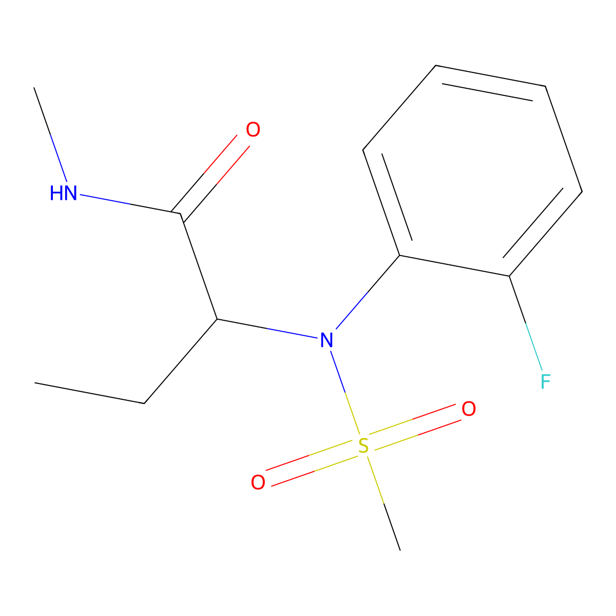 2-[(2-fluorophenyl)(methylsulfonyl)amino]-N-methylbutanamide molecular structure, CAS 1309094-27-6