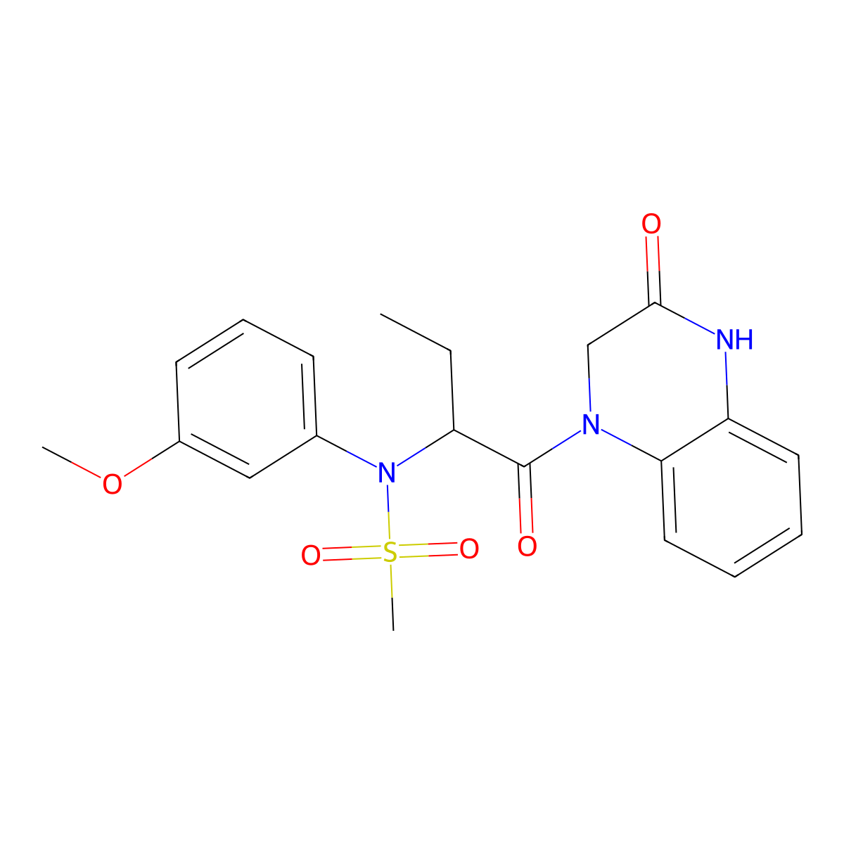 N-(3-methoxyphenyl)-N-[1-oxo-1-(3-oxo-3,4-dihydroquinoxalin-1(2H)-yl)butan-2-yl]methanesulfonamide molecular structure, CAS 1309096-86-3