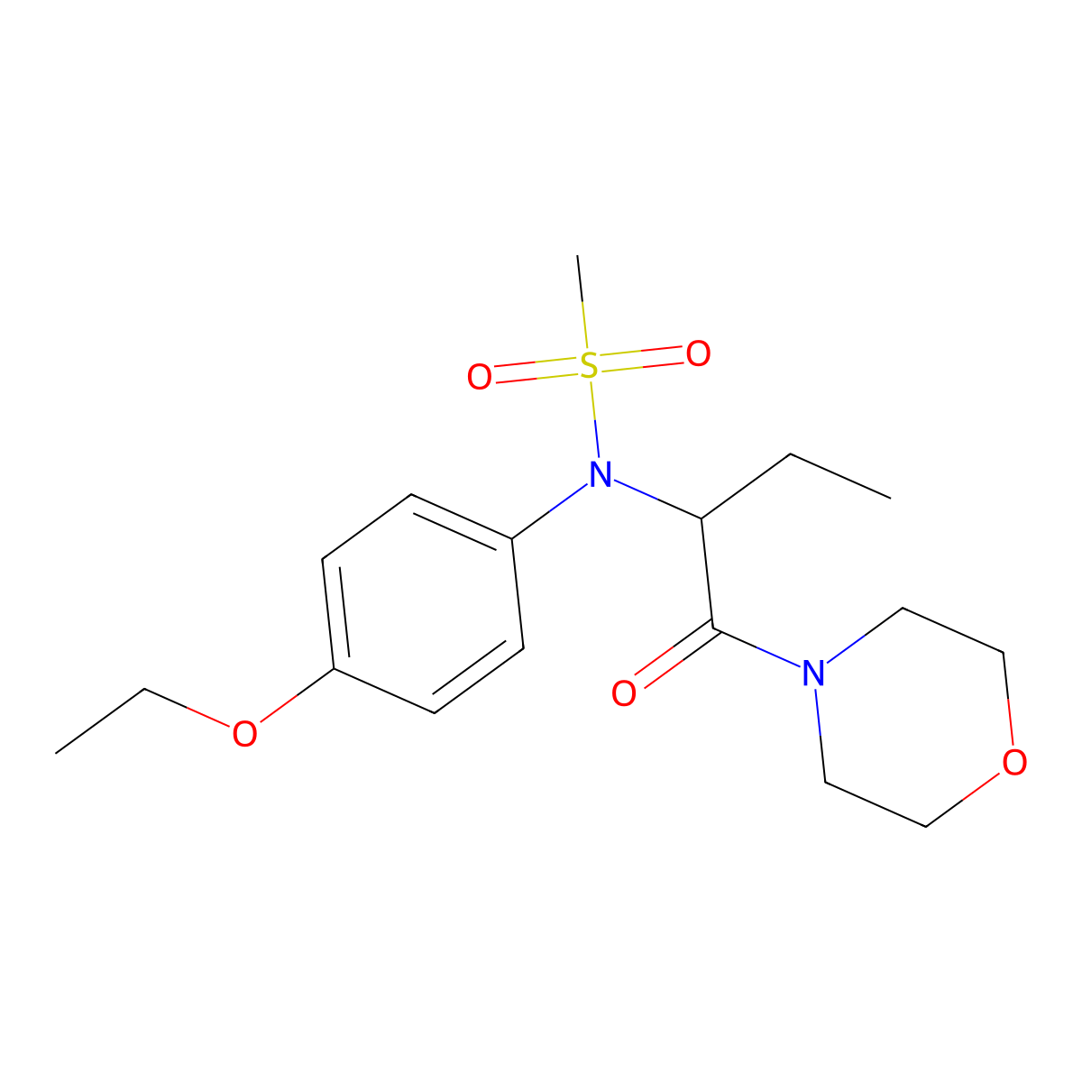 N-(4-ethoxyphenyl)-N-[1-(morpholin-4-yl)-1-oxobutan-2-yl]methanesulfonamide molecular structure, CAS 1309103-18-1