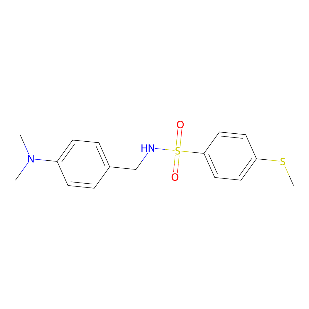 N-[4-(dimethylamino)benzyl]-4-(methylsulfanyl)benzenesulfonamide molecular structure, CAS 1309104-31-1