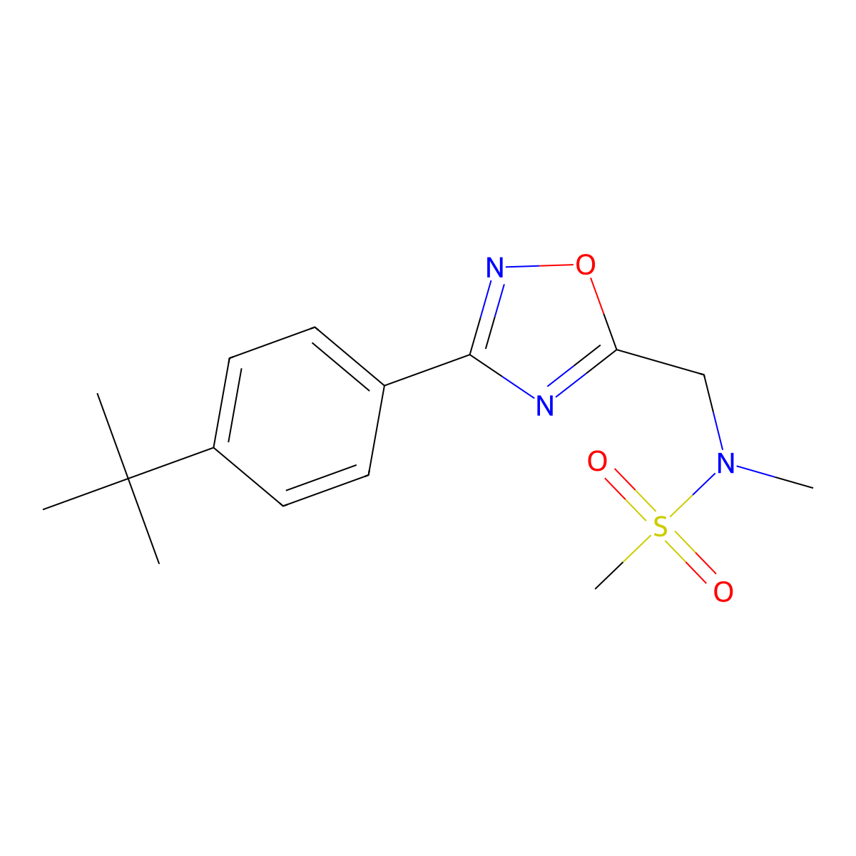 N-{[3-(4-tert-butylphenyl)-1,2,4-oxadiazol-5-yl]methyl}-N-methylmethanesulfonamide molecular structure, CAS 1309104-76-4