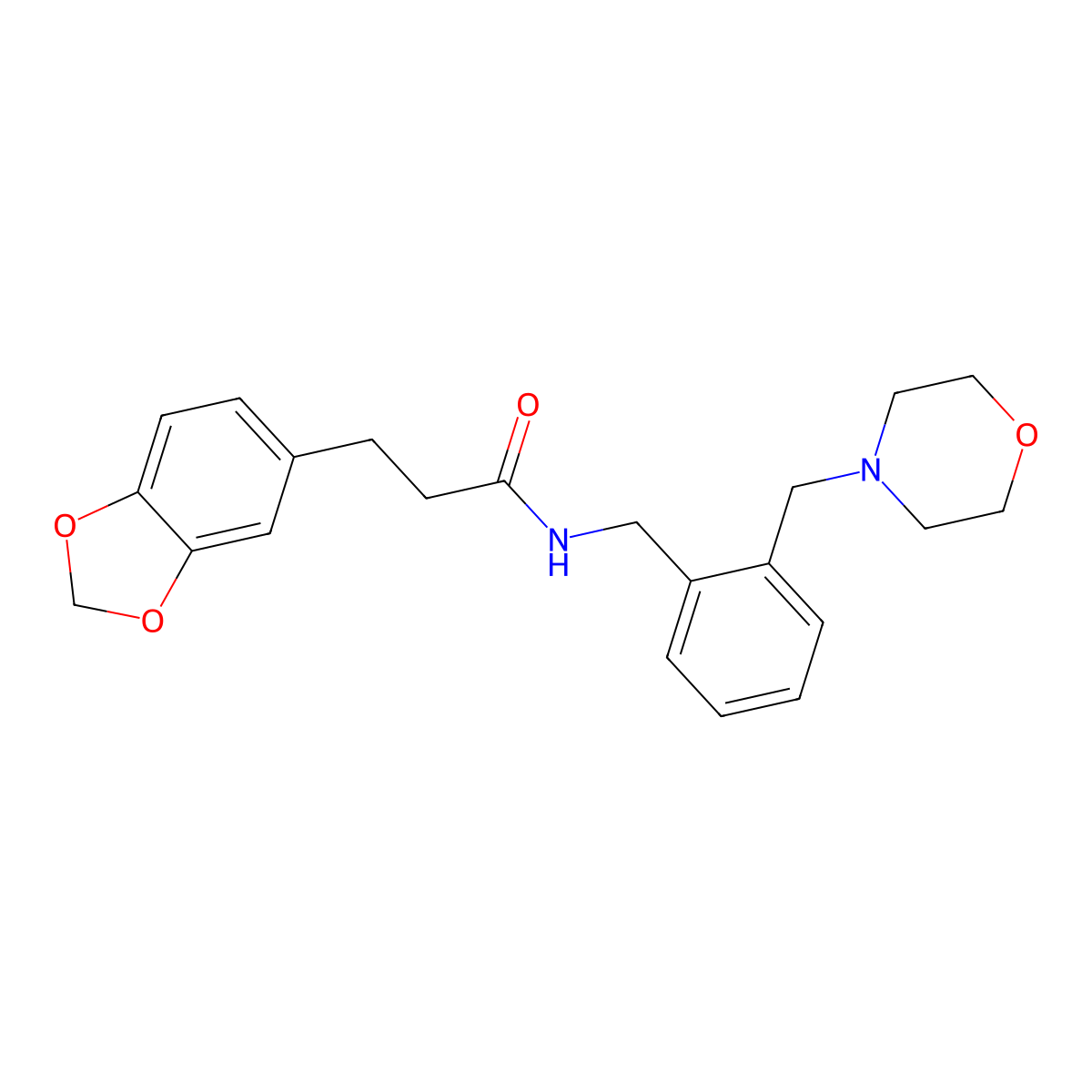 3-(1,3-benzodioxol-5-yl)-N-[2-(morpholin-4-ylmethyl)benzyl]propanamide molecular structure, CAS 1309104-89-9