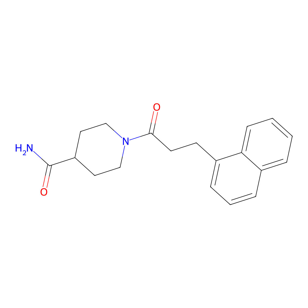 1-[3-(Naphthalen-1-yl)propanoyl]piperidine-4-carboxamide molecular structure, CAS 1309109-34-9