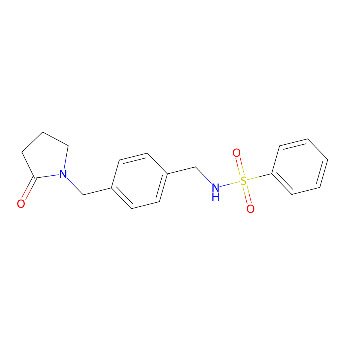 N-{4-[(2-oxopyrrolidin-1-yl)methyl]benzyl}benzenesulfonamide molecular structure, CAS 1309109-37-2