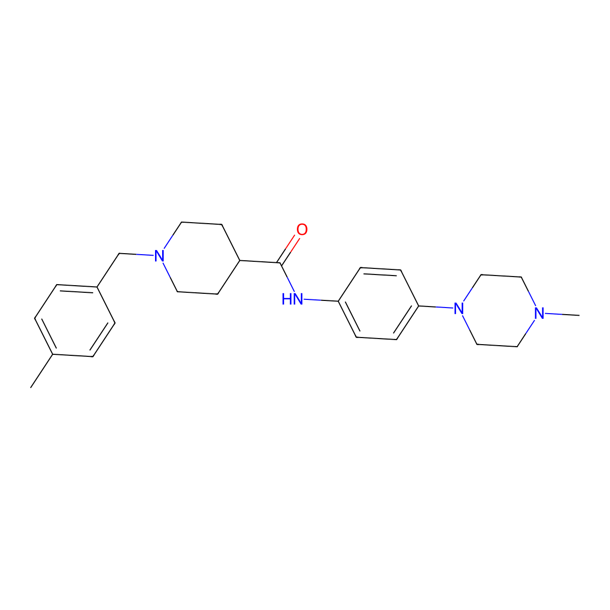 1-(4-methylbenzyl)-N-[4-(4-methylpiperazin-1-yl)phenyl]piperidine-4-carboxamide molecular structure, CAS 1309109-43-0