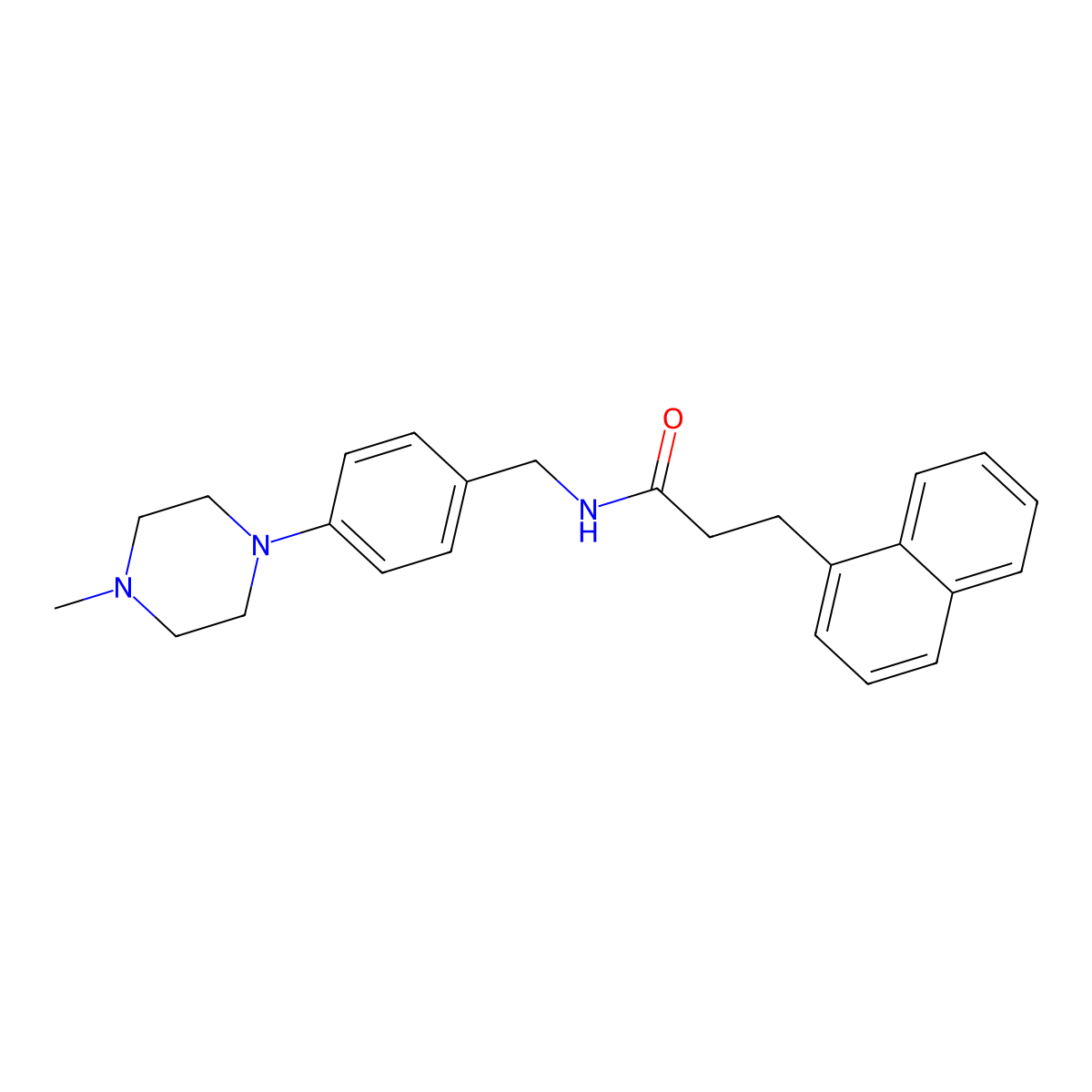 N-[4-(4-methylpiperazin-1-yl)benzyl]-3-(naphthalen-1-yl)propanamide molecular structure, CAS 1309109-76-9