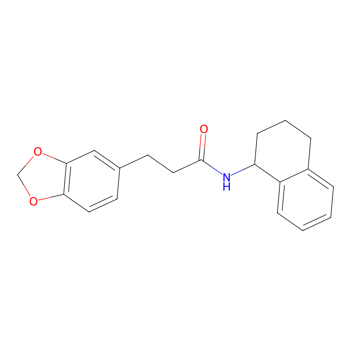 3-(1,3-benzodioxol-5-yl)-N-(1,2,3,4-tetrahydronaphthalen-1-yl)propanamide molecular structure, CAS 1309110-36-8