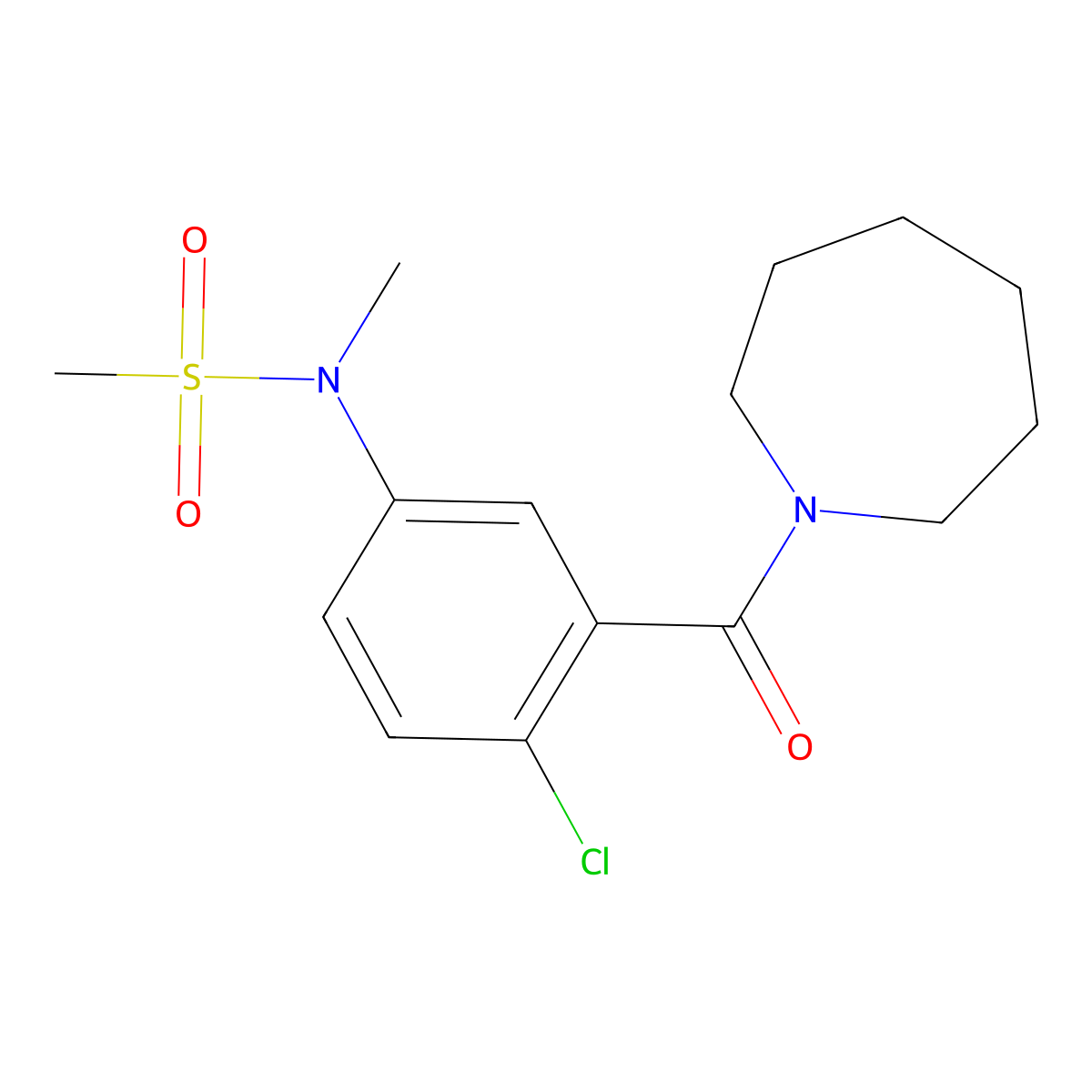 N-[3-(azepan-1-ylcarbonyl)-4-chlorophenyl]-N-methylmethanesulfonamide molecular structure, CAS 1309110-57-3