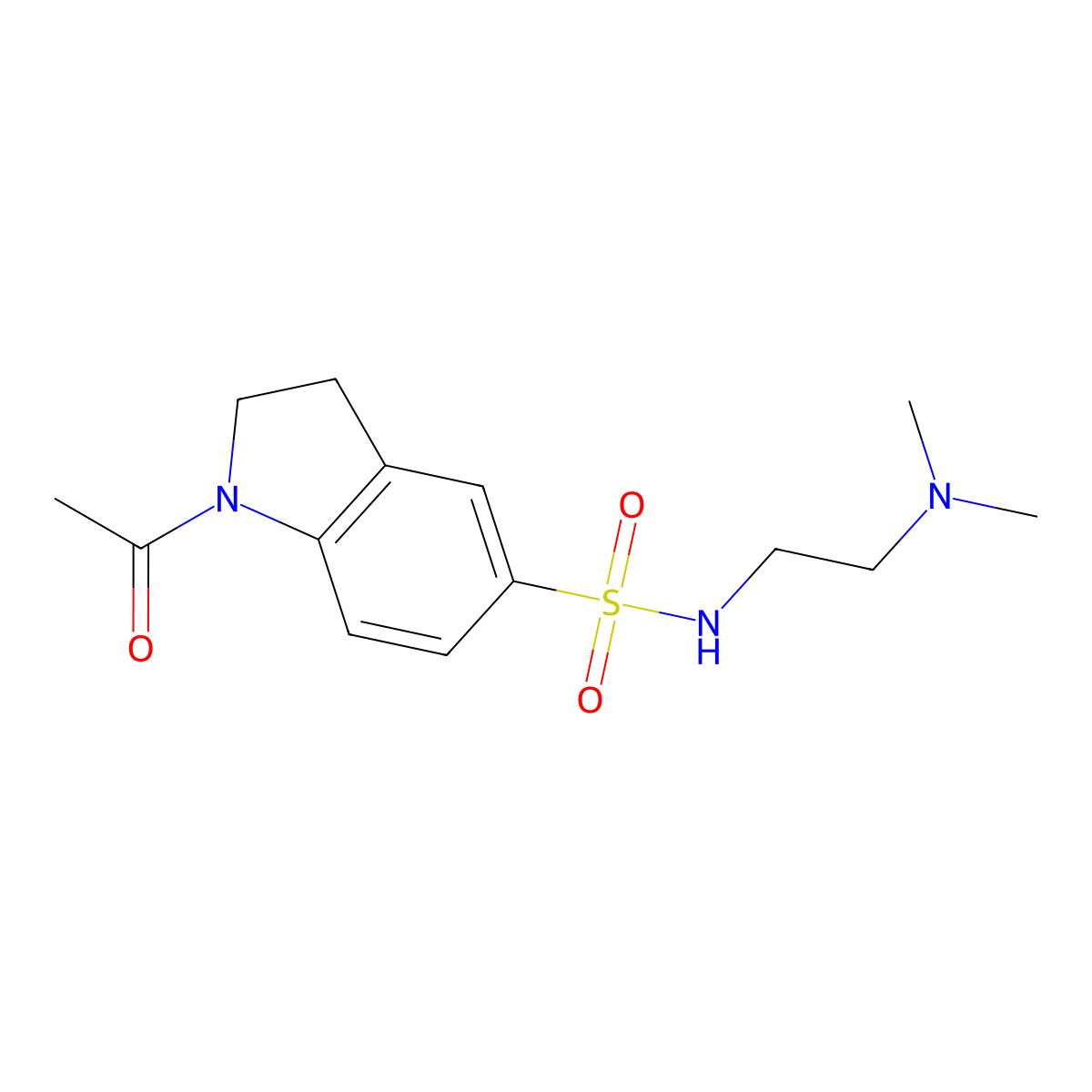 1-acetyl-N-[2-(dimethylamino)ethyl]-2,3-dihydro-1H-indole-5-sulfonamide molecular structure, CAS 1309110-68-6