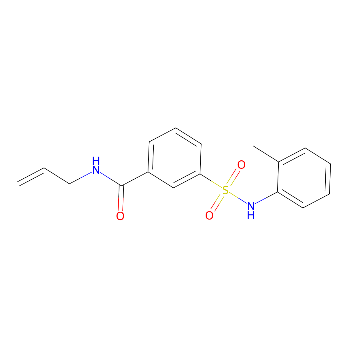 3-[(2-methylphenyl)sulfamoyl]-N-(prop-2-en-1-yl)benzamide molecular structure, CAS 1309117-56-3