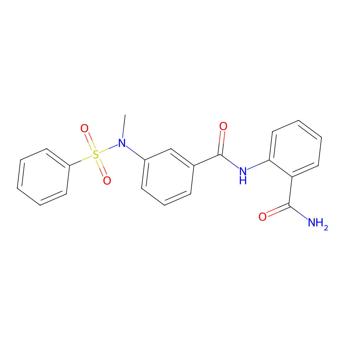N-(2-carbamoylphenyl)-3-[methyl(phenylsulfonyl)amino]benzamide molecular structure, CAS 1309117-71-2