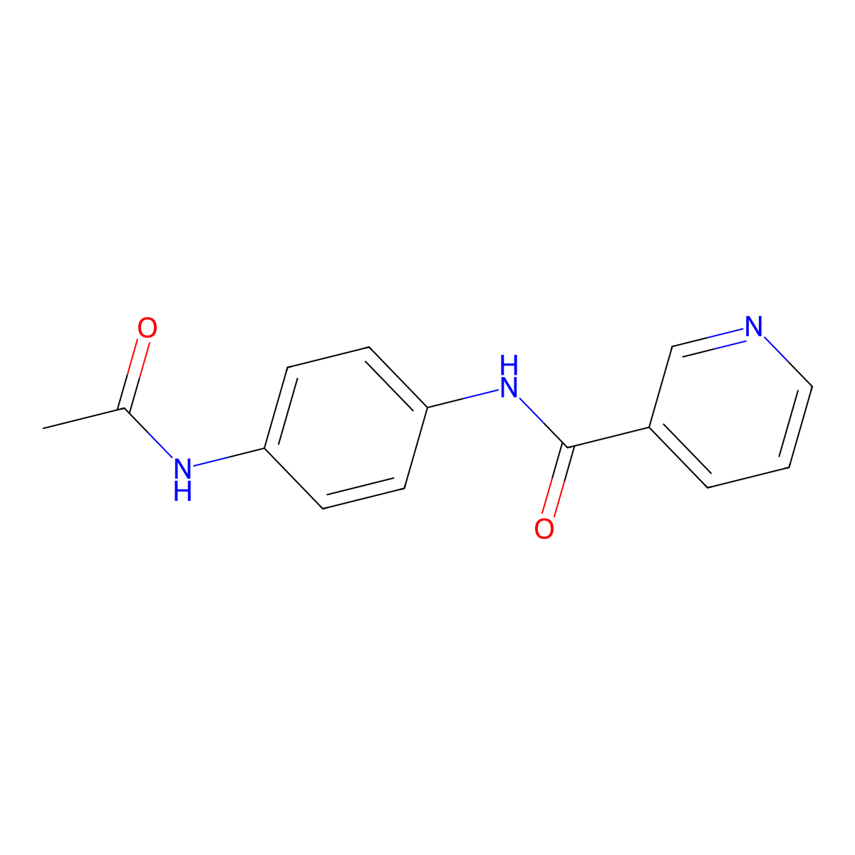 N-(4-acetamidophenyl)pyridine-3-carboxamide molecular structure, CAS 130912-06-0
